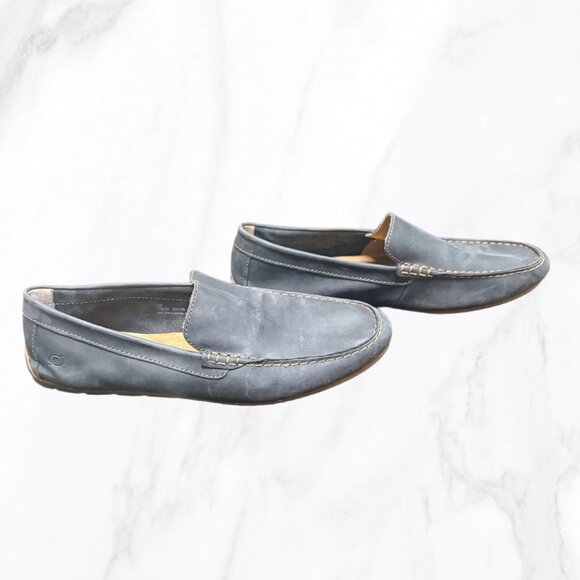 Born Men\'s‎ Navy Nubuck Allan Driving Moccasins, Size 14M